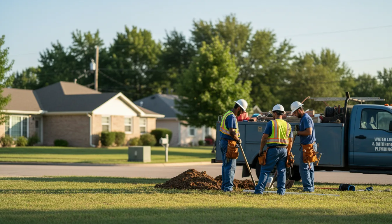 Residential water line and bathroom plumbing service in New Liberty, IA